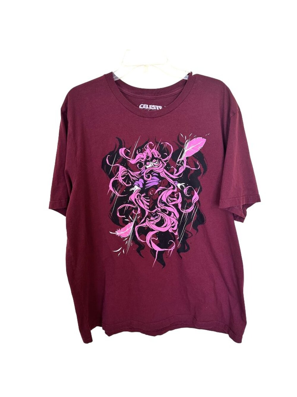 Fangamer Celeste 3X Burgundy Cotton T Shirt Graphic Gamer Tee Unisex Red